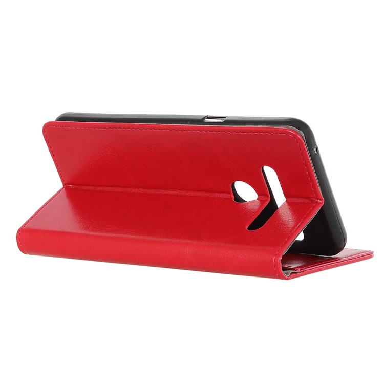 Crazy Horse Leather Wallet Stand Case for LG G8s ThinQ - Red-4