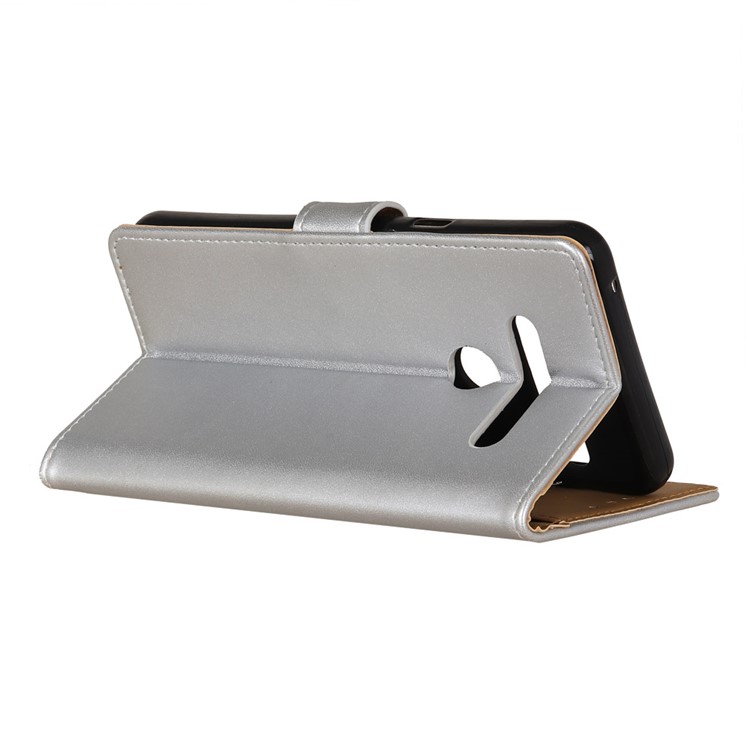 Wallet Leather Stand Case for LG G8s ThinQ - Silver-11