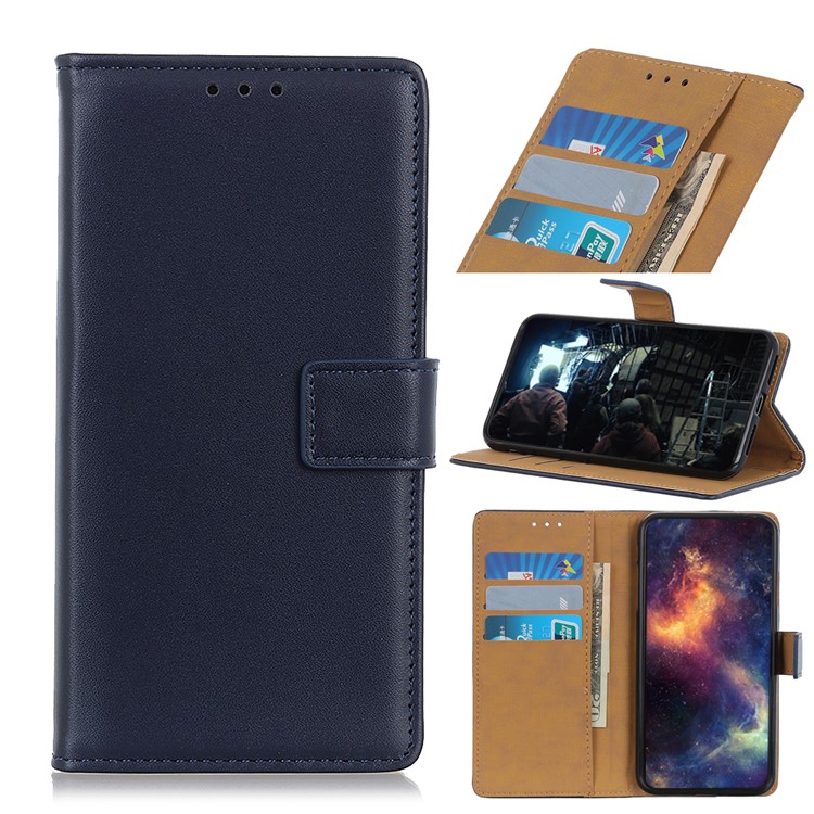 Wallet Leather Stand Case for LG G8s ThinQ - Blue-1