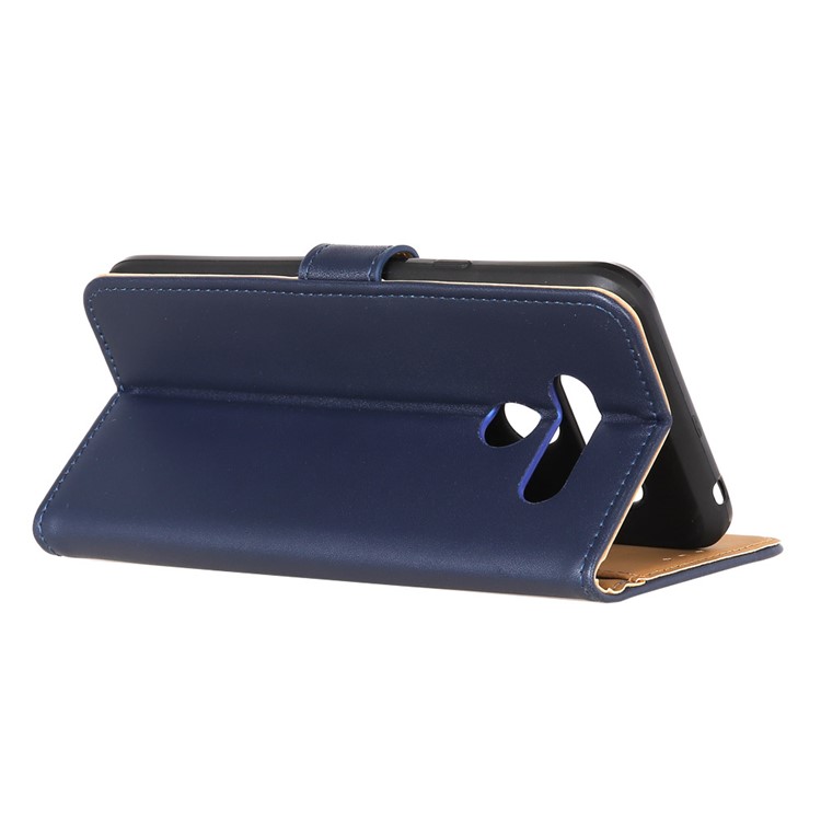 PU Leather Wallet Stand Mobile Phone Case Accessory for LG Q60 - Blue-11