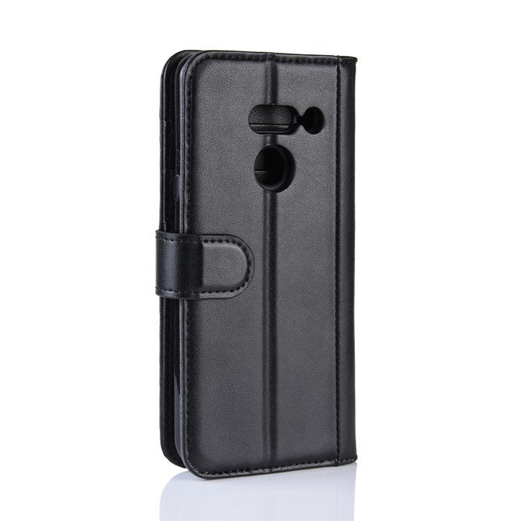 Genuine Split Leather Wallet Stand Cover Case for LG G8 ThinQ - Black-8