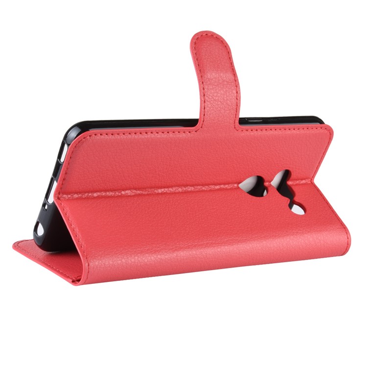 Litchi Texture Wallet Stand Leather Protective Phone Casing for LG G8 ThinQ - Red-5