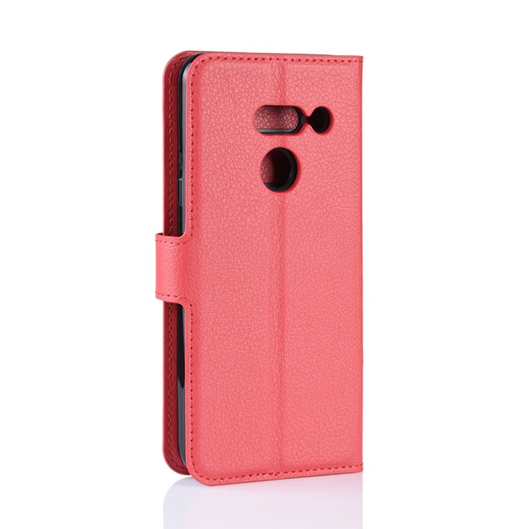Litchi Texture Wallet Stand Leather Protective Phone Casing for LG G8 ThinQ - Red-6