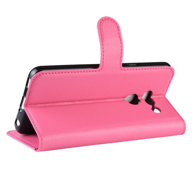 Litchi Texture Wallet Stand Leather Protective Phone Casing for LG G8 ThinQ - Rose-5