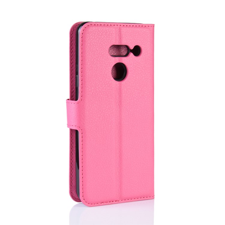 Litchi Texture Wallet Stand Leather Protective Phone Casing for LG G8 ThinQ - Rose-6