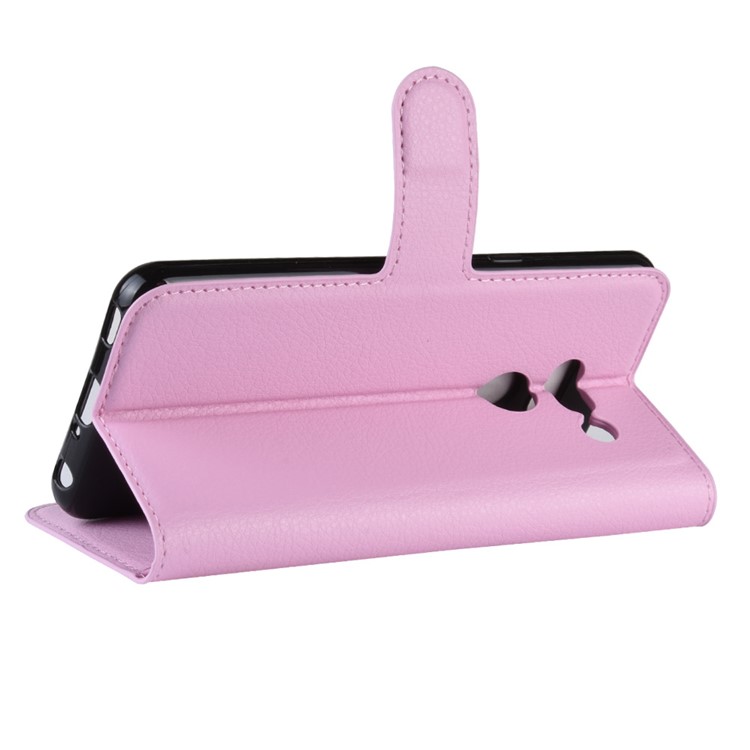 Litchi Texture Wallet Stand Leather Protective Phone Casing for LG G8 ThinQ - Pink-5