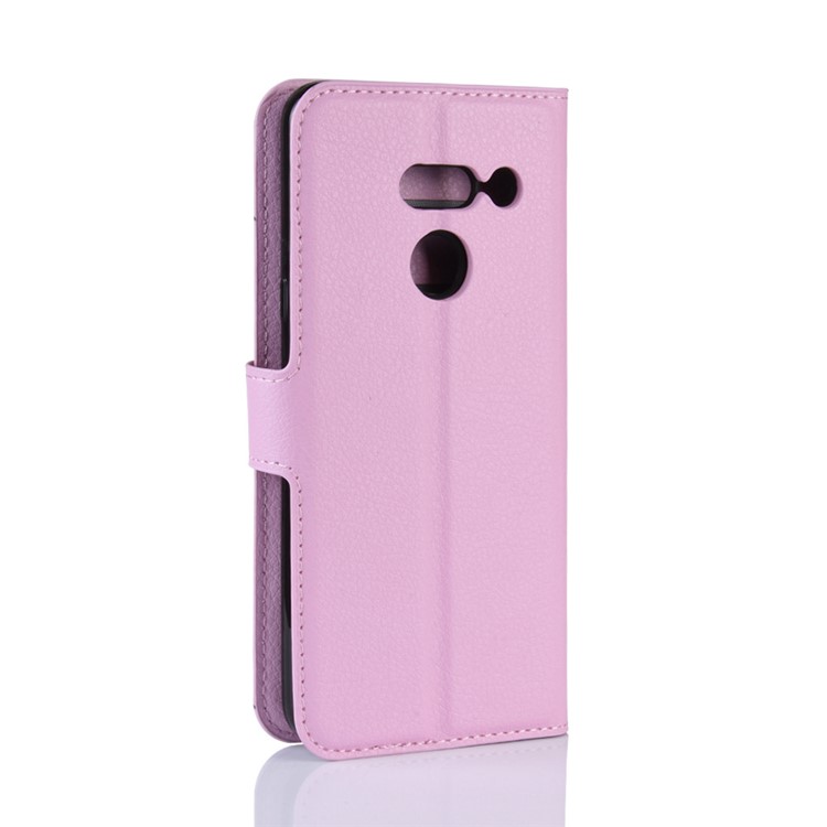 Litchi Texture Wallet Stand Leather Protective Phone Casing for LG G8 ThinQ - Pink-6