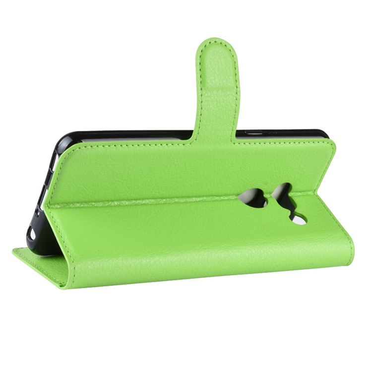 Litchi Texture Wallet Stand Leather Protective Phone Casing for LG G8 ThinQ - Green-5