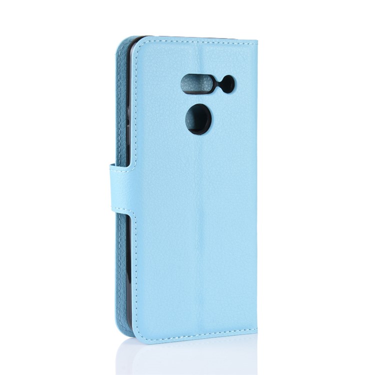Litchi Texture Wallet Stand Leather Protective Phone Casing for LG G8 ThinQ - Blue-6