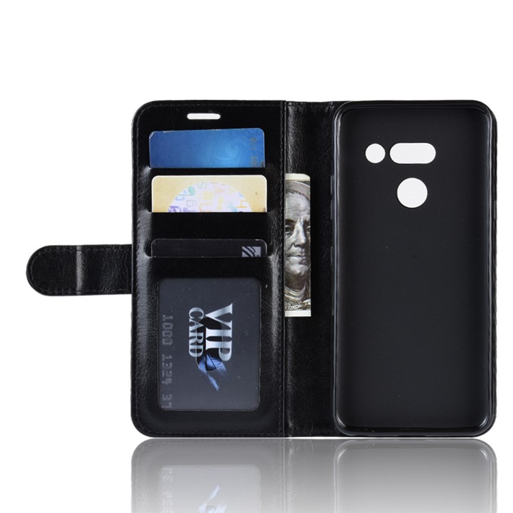 Crazy Horse Wallet Stand Leather Mobile Phone Cover for LG G8 ThinQ - Black-5
