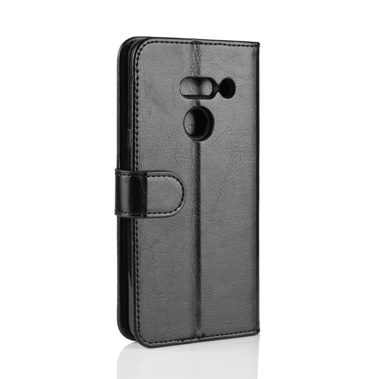 Crazy Horse Wallet Stand Leather Mobile Phone Cover for LG G8 ThinQ - Black-8
