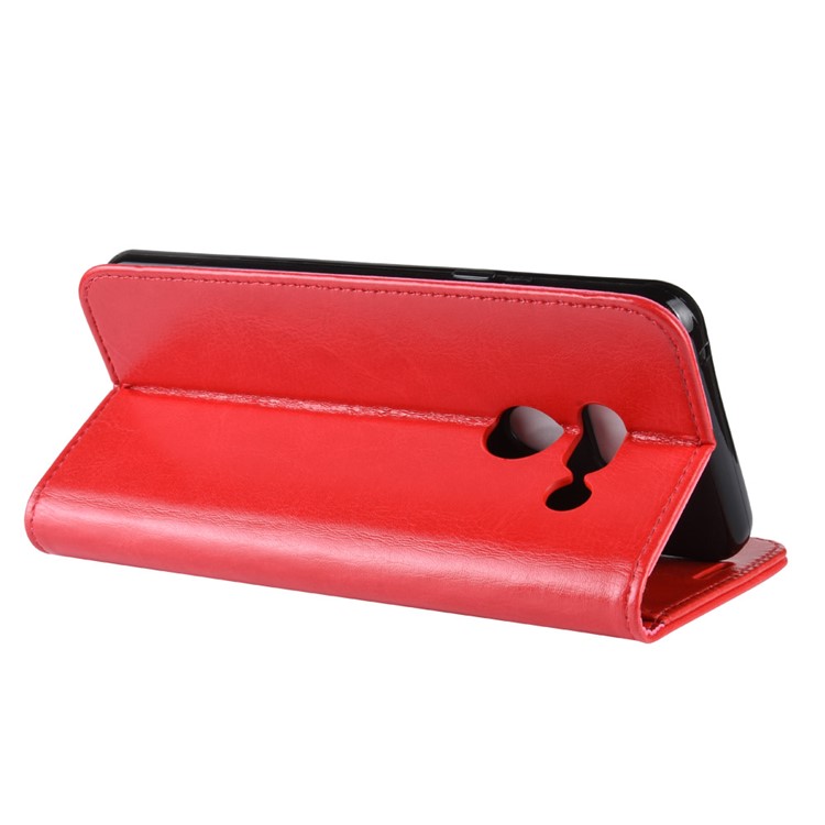 Crazy Horse Wallet Stand Leather Mobile Phone Cover for LG G8 ThinQ - Red-7