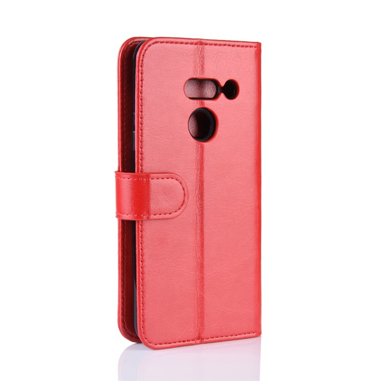 Crazy Horse Wallet Stand Leather Mobile Phone Cover for LG G8 ThinQ - Red-8