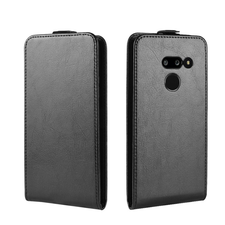 Crazy Horse Vertical Flip Leather Protective Case for LG G8 ThinQ - Black-2