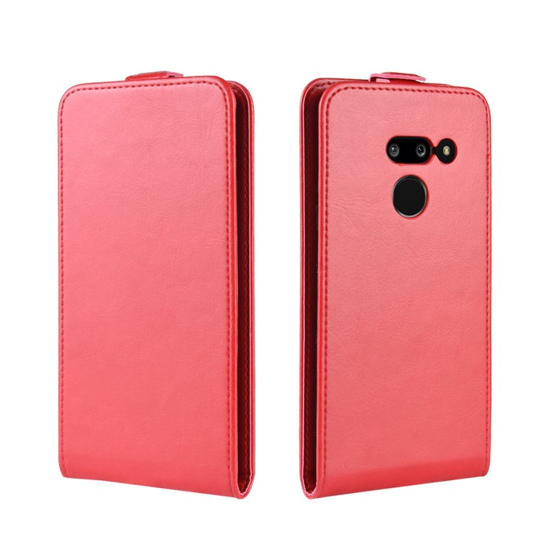 Crazy Horse Vertical Flip Leder Schutzhülle Für LG G8 Thinq - Rot-2