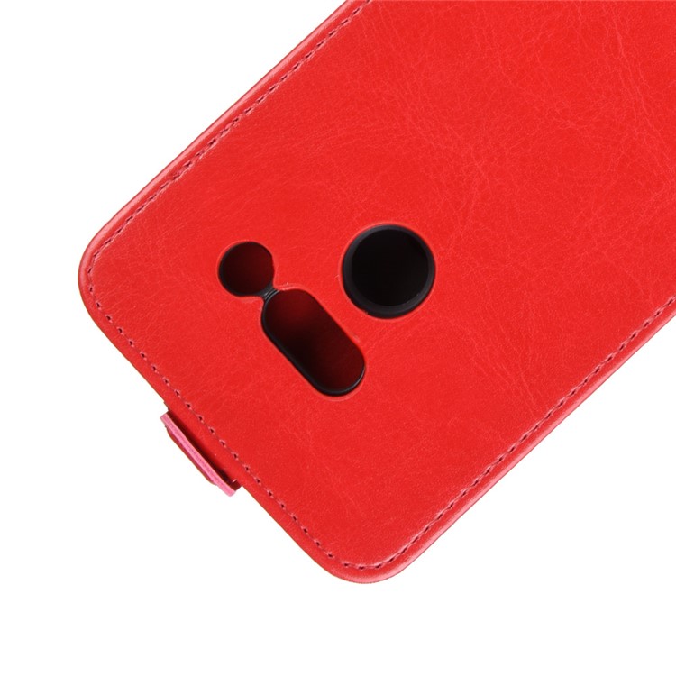 Crazy Horse Vertical Flip Leder Schutzhülle Für LG G8 Thinq - Rot-3