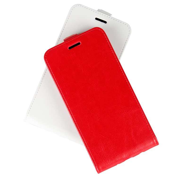 Crazy Horse Vertical Flip Leder Schutzhülle Für LG G8 Thinq - Rot-5
