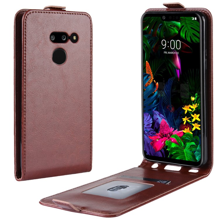 Crazy Horse Vertical Flip Leather Protective Case for LG G8 ThinQ - Brown-1