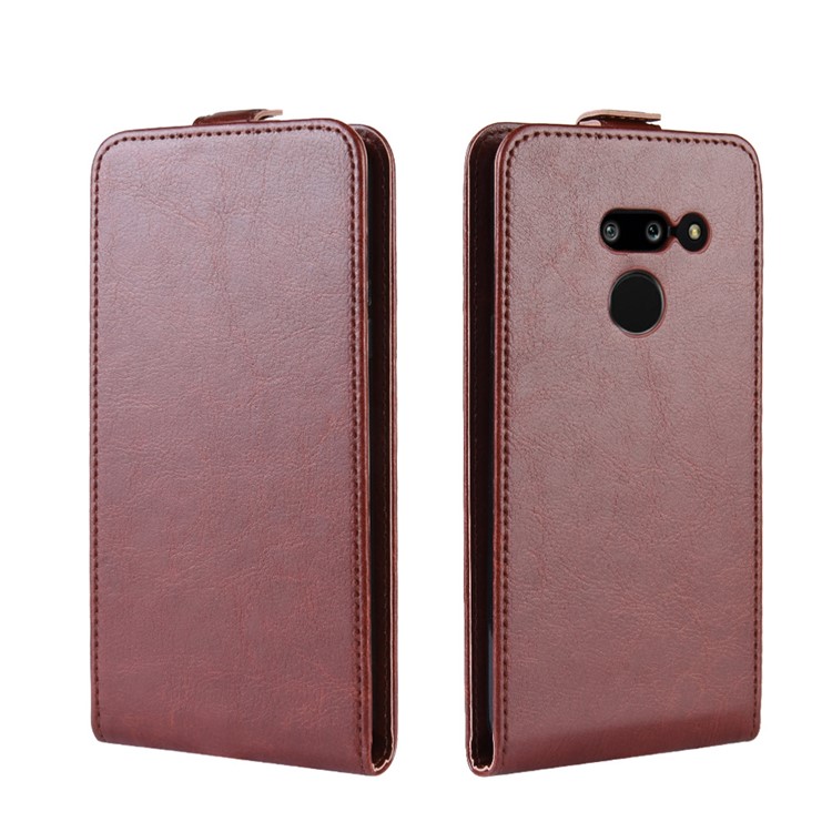 Crazy Horse Vertical Flip Leather Protective Case for LG G8 ThinQ - Brown-2