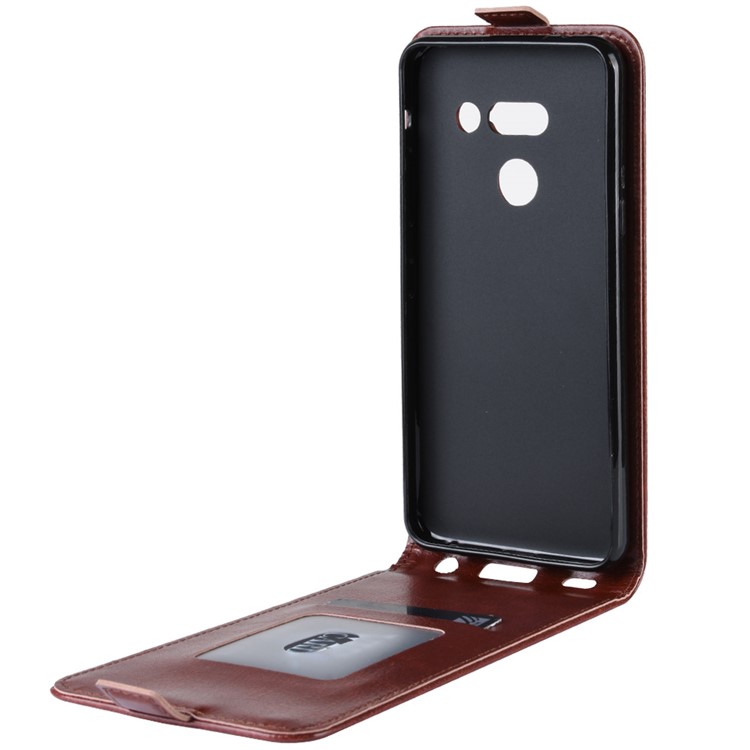 Crazy Horse Vertical Flip Leather Protective Case for LG G8 ThinQ - Brown-5