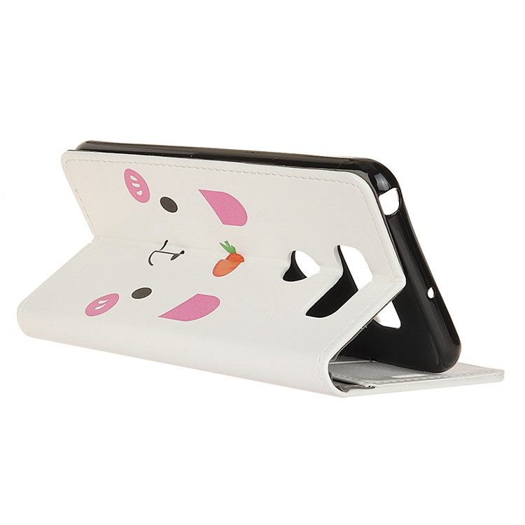 Pattern Printing PU Leather Protection Mobile Phone Cover Shell for LG Q60 - Cute Animal-3