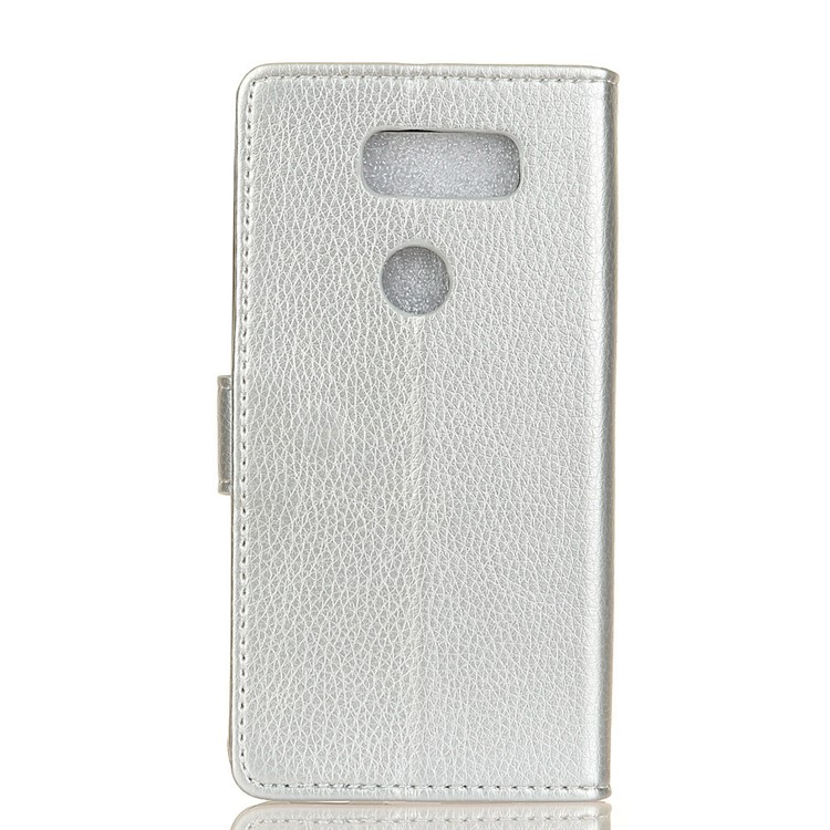 Litchi Texture Wallet Stand Leather Case for LG Q60 - Silver-8