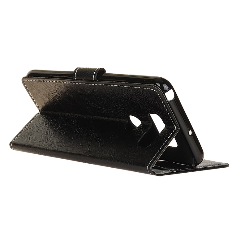 Retro Crazy Horse PU Leather Mobile Phone Case Cover with Wallet for LG K50 - Black-3