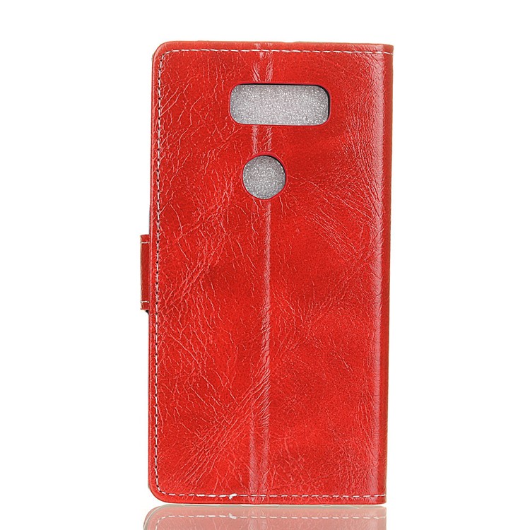 Retro Crazy Horse PU Leather Mobile Phone Case Cover with Wallet for LG K50 - Red-2