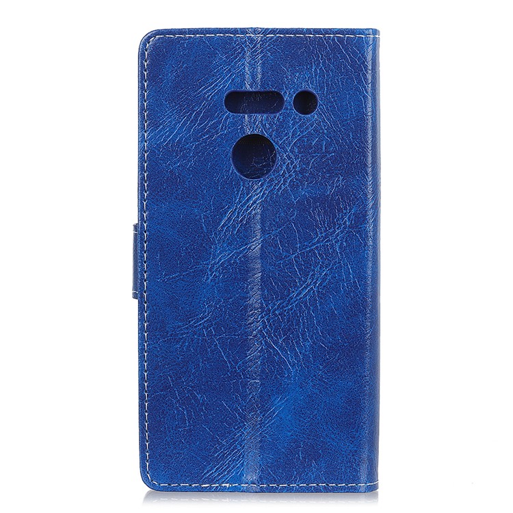 Retro Crazy Horse PU Leather Magnetic Wallet Case for LG G8s ThinQ - Blue-2