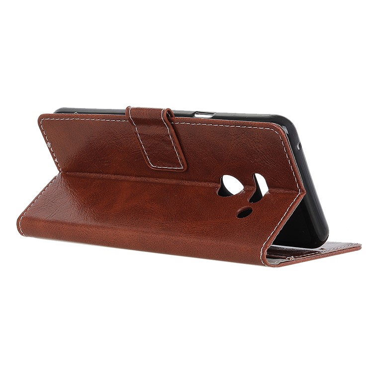 Retro Crazy Horse PU Leather Magnetic Wallet Case for LG G8s ThinQ - Brown-9