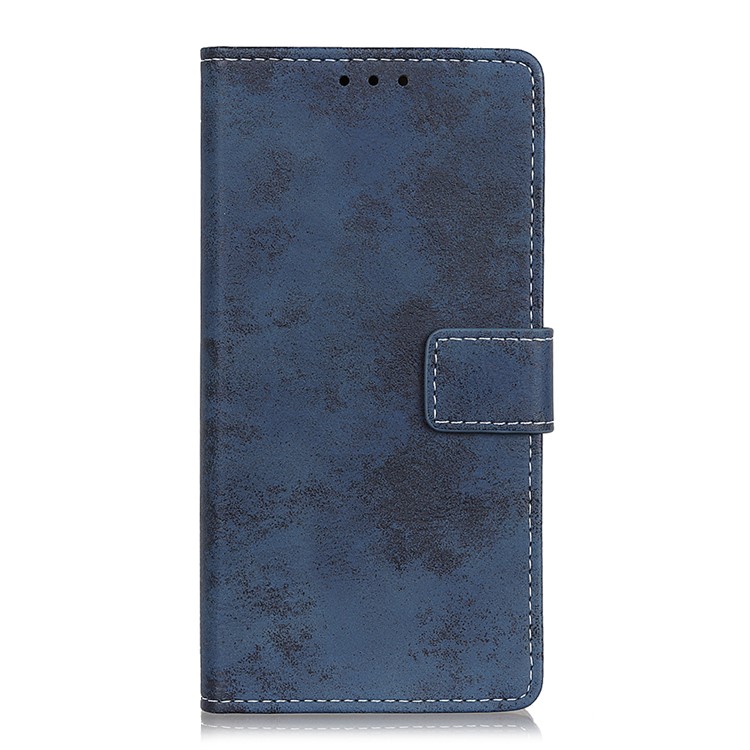 Vintage Style Leather Wallet Case for LG K50 - Blue-3