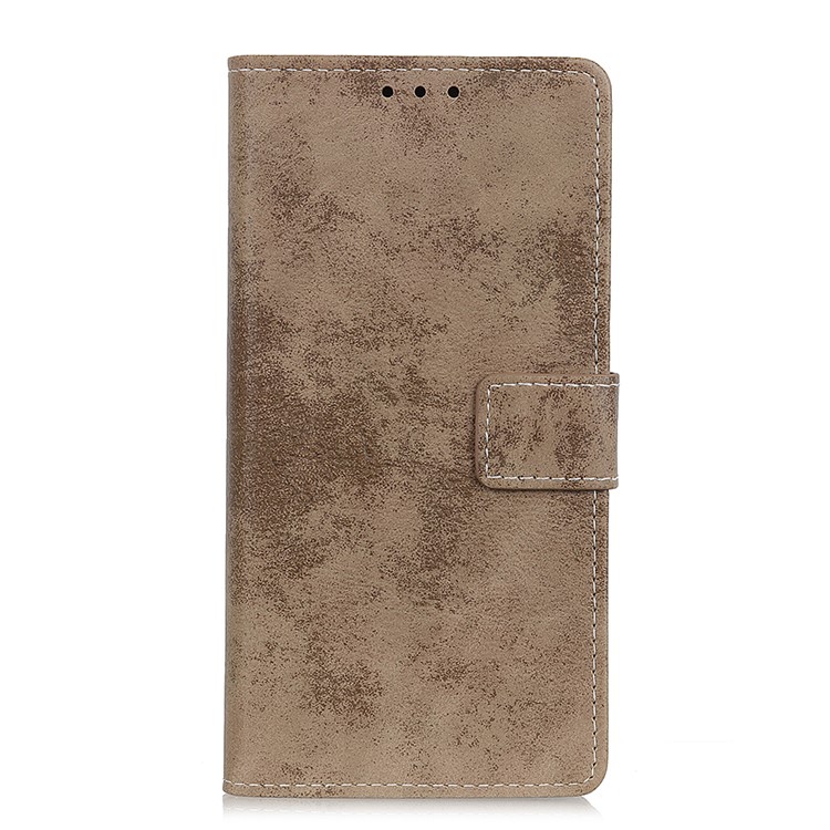 Vintage Style Leather Wallet Case for LG K50 - Khaki-5