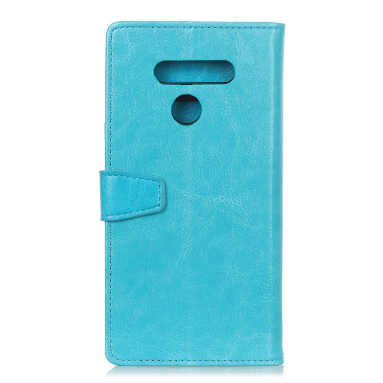 Crazy Horse Wallet Stand Leather Protective Case for LG Q60 - Blue-10