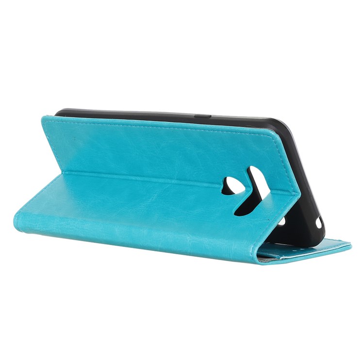 Crazy Horse Wallet Stand Leather Protective Case for LG Q60 - Blue-11