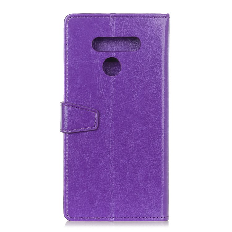 Crazy Horse Wallet Stand Leather Protective Case for LG Q60 - Purple-10