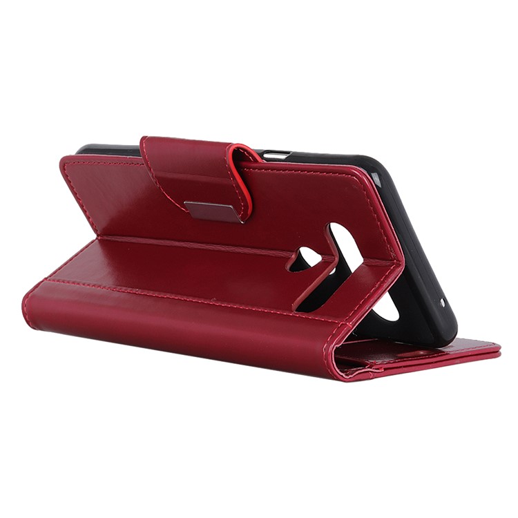 PU Leather Wallet Stand Protective Phone Cover for LG G8s ThinQ - Red-10