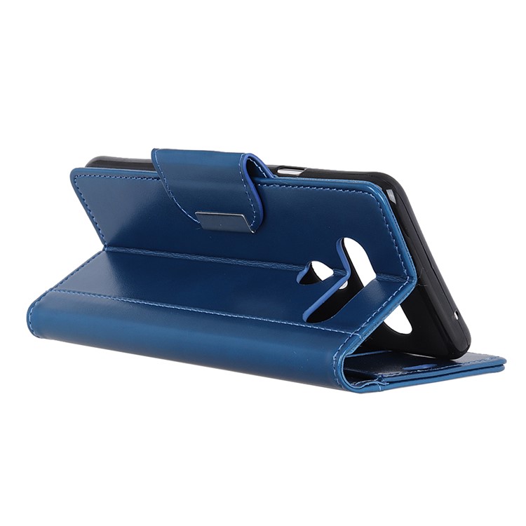PU Leather Wallet Stand Protective Phone Cover for LG G8s ThinQ - Blue-10