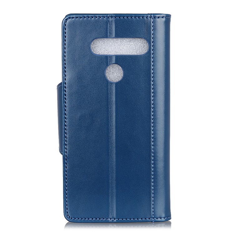 PU Leather Wallet Stand Protective Phone Cover for LG G8s ThinQ - Blue-9