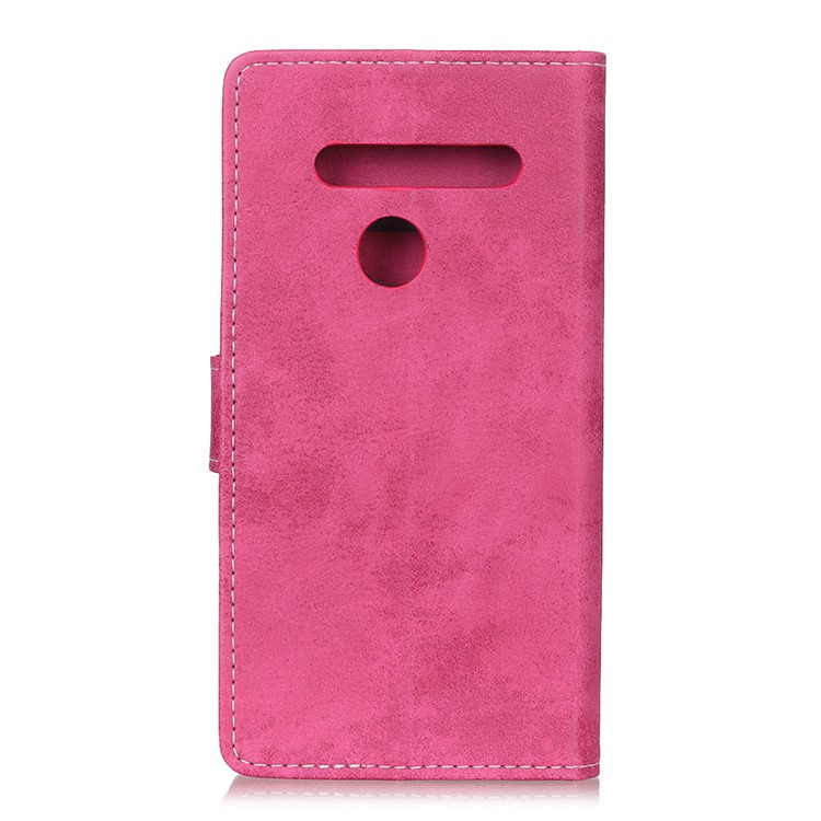 Funda De Teléfono Móvil Con Billetera De Cuero Estilo Vintage Para LG G8s Thinq - Rosa-3