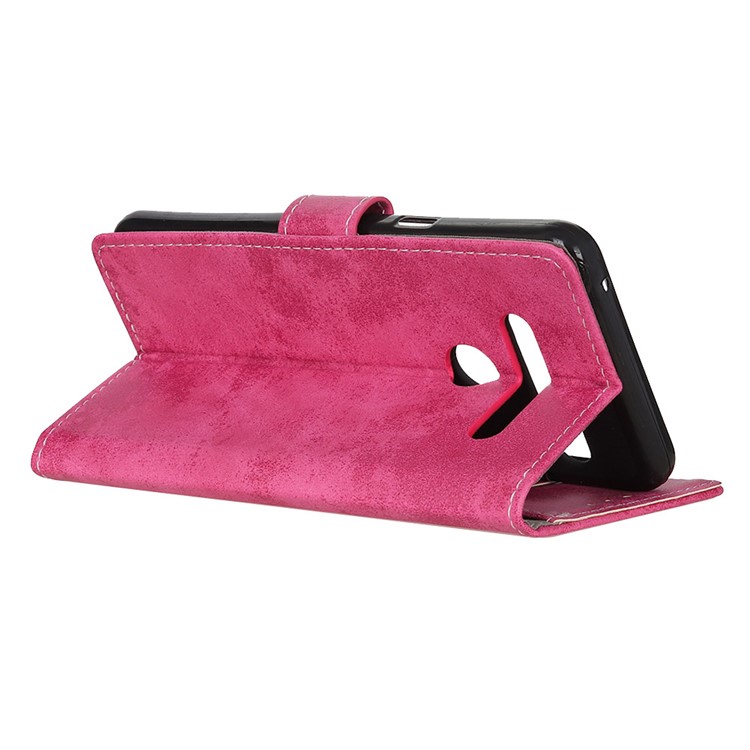 Funda De Teléfono Móvil Con Billetera De Cuero Estilo Vintage Para LG G8s Thinq - Rosa-4