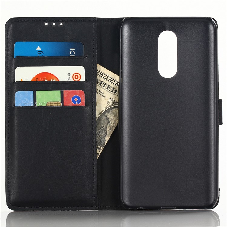 Crazy Horse Vintage Leather Wallet Phone Case with Stand for LG K40/K12 Plus - Black-4