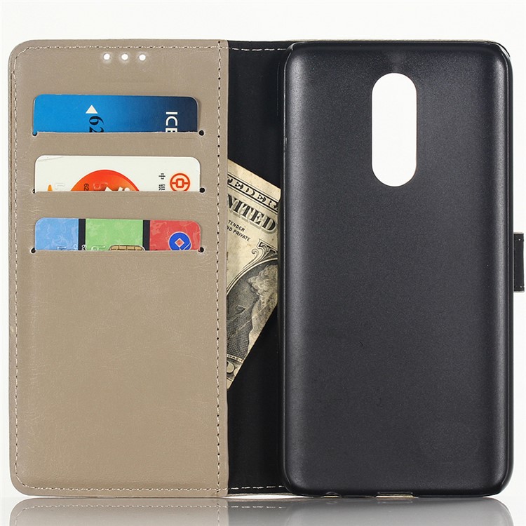 Crazy Horse Vintage Leather Wallet Phone Case with Stand for LG K40/K12 Plus - Grey-3