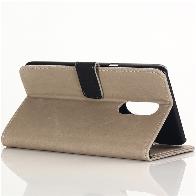 Crazy Horse Vintage Leather Wallet Phone Case with Stand for LG K40/K12 Plus - Grey-4