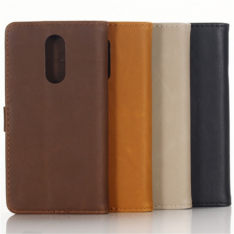 Crazy Horse Vintage Leather Wallet Phone Case with Stand for LG K40/K12 Plus - Coffee-10