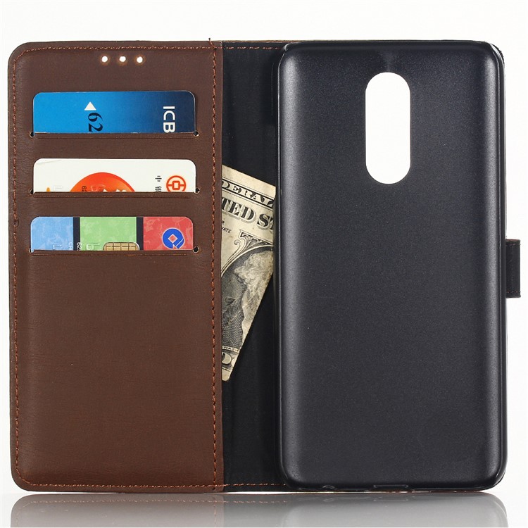 Crazy Horse Vintage Leather Wallet Phone Case with Stand for LG K40/K12 Plus - Coffee-3