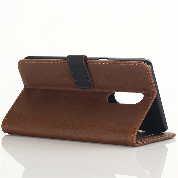 Crazy Horse Vintage Leather Wallet Phone Case with Stand for LG K40/K12 Plus - Coffee-4