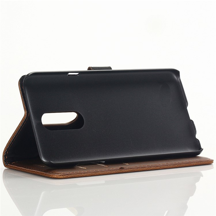 Crazy Horse Vintage Leather Wallet Phone Case with Stand for LG K40/K12 Plus - Coffee-5