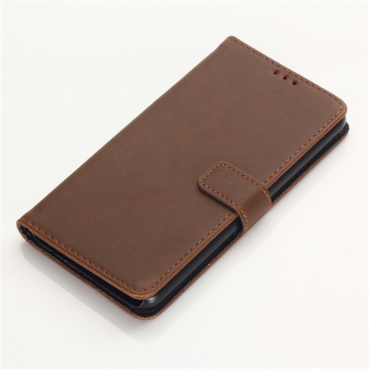 Crazy Horse Vintage Leather Wallet Phone Case with Stand for LG K40/K12 Plus - Coffee-6