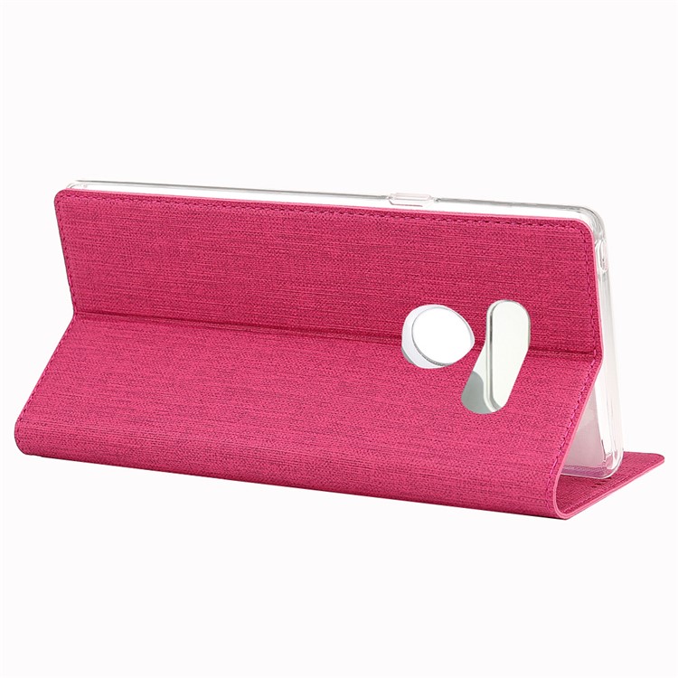 VILI DMX Cross Texture Stand Leather Card Holder Case for LG G8 ThinQ - Rose-5