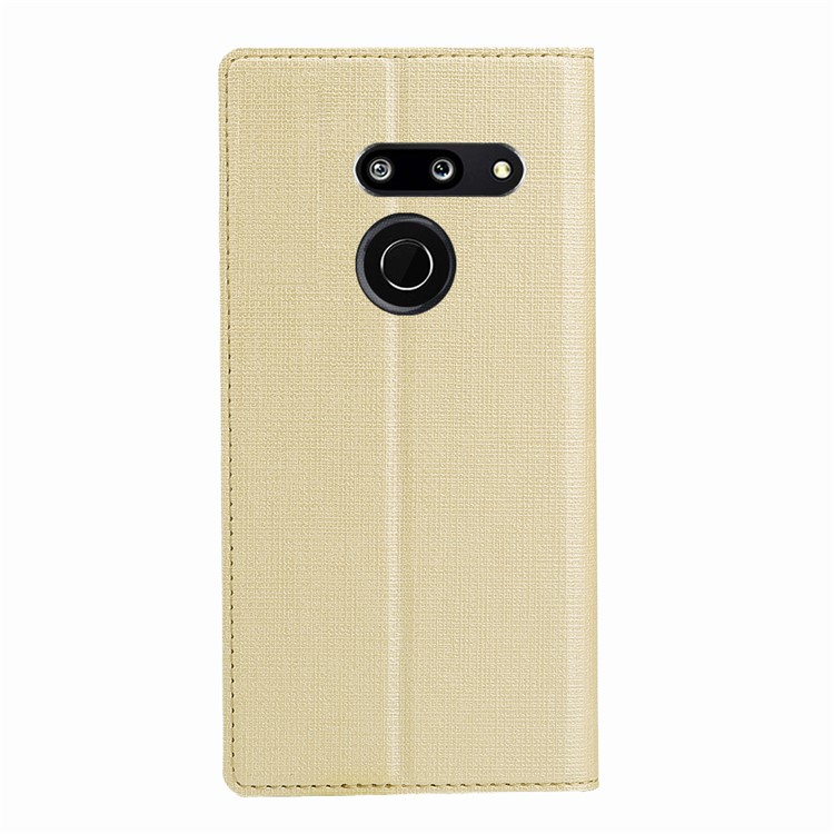 VILI DMX Funda De Soporte De Tarjeta De Cuero Con Textura Cruzada Para LG G8 Thinq - Oro-3